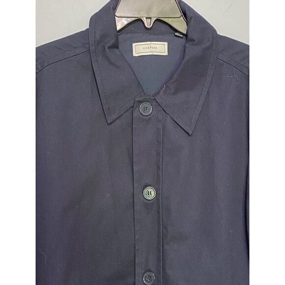 Five Four Twill Jacket Men’s Large Full Zip Button Long Sleeve Pockets Navy Blue - Picture 3 of 10